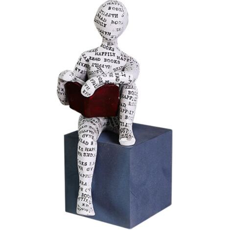 BUNTHAUS Sculpture de Figurine pour Étagère, Abstraite Lecture Femme Lisant Sculpture de Statue Peinte à la Main, Artisanat Décoratif de Bureau Simple Bibliothèque Décoration Ornements D'étagère (6) (1/5)