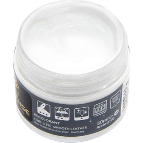 Baume recolorant pour cuir, raviveur de couleur pour cuir, réparateur de rayures pour cuir, rénovateur de cuir pour canapés, peinture pour cuir. Couleur : blanc. (1/4)