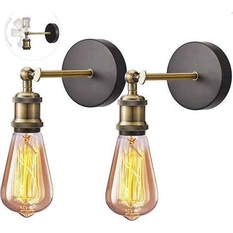 Retro Vintage Brass Head Light Industrial Wall Light Lamp E27 Retro Fixture for Hallway and Balcony Lighting Decoration (1/2)