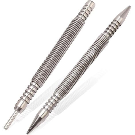 Lot de 2 poinçons à double tête et extracteur de goupilles de charnière, 3/32 po et 1/16 po, ensemble de clous à ressort sans marteau, force de frappe de 3500 psi, poinçon à ressort (1/5)