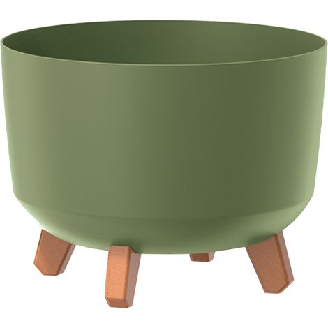 Macetero color verde tierra,sin depósito GRACIA de 29x29x22 cm, capacidad de 9,8L (1/5)