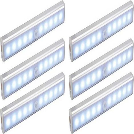 6er Set 10 LED-Leuchten, kabellos, per USB wiederaufladbar, magnetisch, Bewegungsmelder, 2 Leuchtmodi, tragbar. Schranklicht, Notlampe, Kindernachtlicht, extra (1/4)