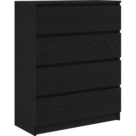 Buffet，Bahut，Meuble de Rangement chêne noir 80x35x99 cm bois d’ingénierie CFW51555 (1/5)
