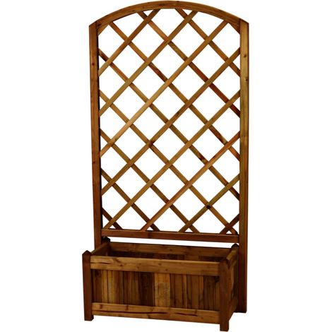 Fioriera con grigliato ad arco Rosy 90x36x h 172 cm colore Noce