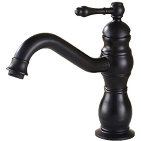 Retro Mischbatterie, Badarmatur, 360° schwenkbar, Höhe 20 cm, schwarz (1/4)