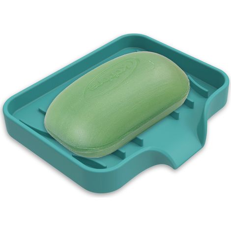 Porte-savon en silicone souple, porte-savon auto-videur, convient pour la douche, la salle de bain, la cuisine, la baignoire