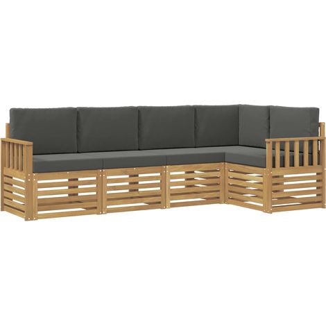 vidaXL Ensemble de canapés d'extérieur 5 pc Blanc et anthracite