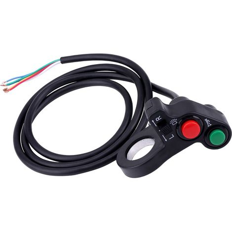 Interruptor de manillar de motocicleta de 22 mm (7/8 pulgadas) Botón pulsador de encendido/apagado de la bocina de la señal de giro del faro (1/4)