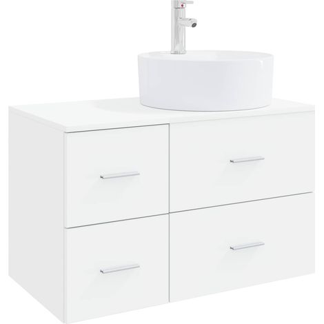 Bathroom Furniture Set 2 pcs White Engineered Wood vidaXL (1/5)