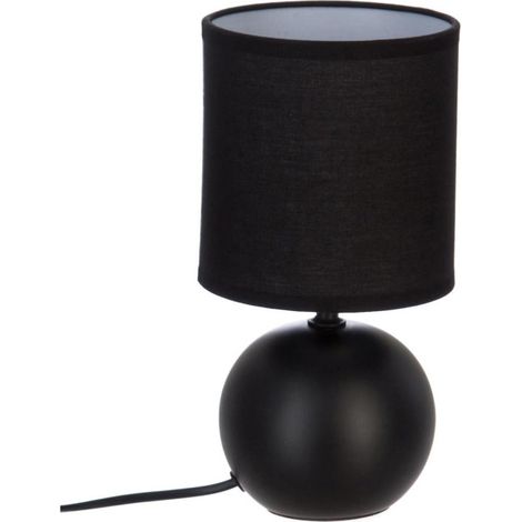 Lampe à Poser Céramique "Boule" 25cm Noir (1/2)
