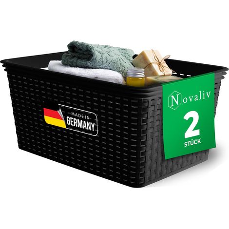 2x Novaliv Aufbewahrungsbox 2x Aufbewahrungskorb Rattan (1/5)