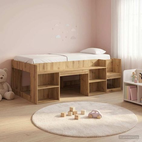 vidaXL Kinderbettgestell mit Stauraum Artisan-Eiche 80 x 200 cm (1/5)
