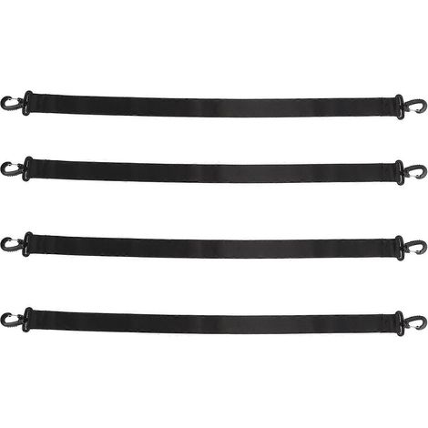 Lot de 4 sangles de transport pour chaussures de ski et de snowboard, résistantes et portables, avec crochet, noires, 73 cm. Convient aux patins à glace et aux rollers. (1/5)