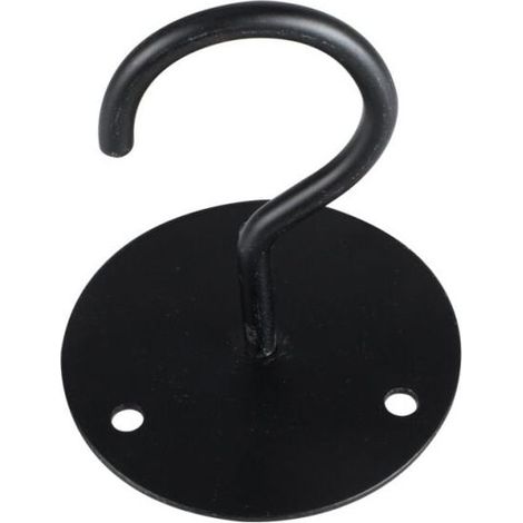 (Black) 4 Pack Metal Plant Wall Hooks, Ceiling Hooks with Screws and Anchors for Hanging Plant Baskets, Lanterns, Wind Chimes, Outdoor Decor (1/4)