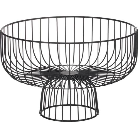 Papelera metálica sobre soporte 28cm negro - 5five