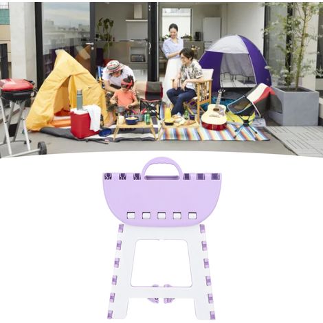 Chaise pliante, usage domestique, tabouret pliant, camping, extérieur, tabouret portable pour adultes et enfants, chaise de pêche, chaise de salle à manger, violet clair, petite taille. (1/5)