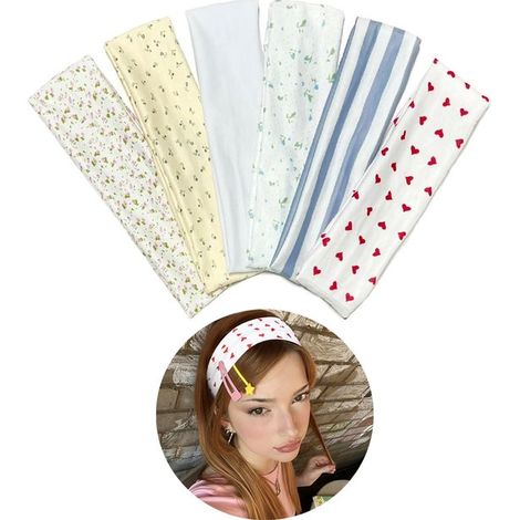 Bandeau pour femme, ensemble de bandeaux, bandeau de sport, bandeau pour cheveux de sport, idéal pour le sport quotidien, le fitness, le yoga et la danse – 6 pièces, 5 x 20 cm (1/5)