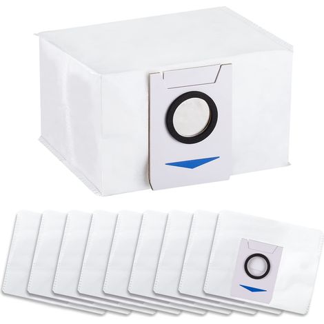 Lot de 10 sacs d'aspirateur pour station d'aspiration Ecovacs Deebot X1 Omni / X1 e Omni / T20 Omni, grande capacité de 3 l, pièces de rechange (1/5)