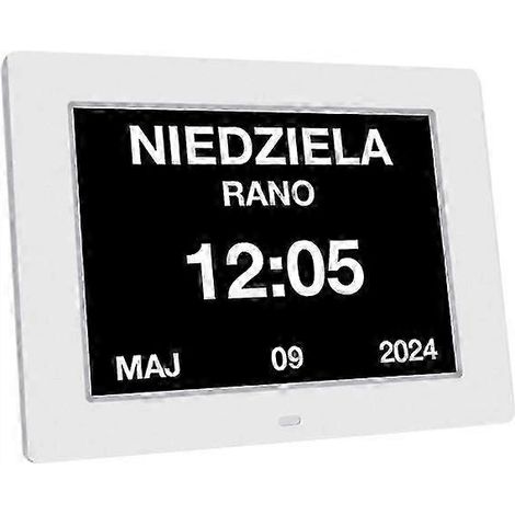 Horloge calendrier numérique, réveil électronique, médicaments, 8 langues (1/5)