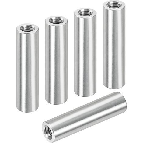Runde Gewindehülsen M5 x 30 mm, 5er-Packung, Edelstahl 304, runde Verbindungsmuttern, lange Muttern, V2A-Innengewinde, Distanzhülsen, Kupplungsmutter (1/5)