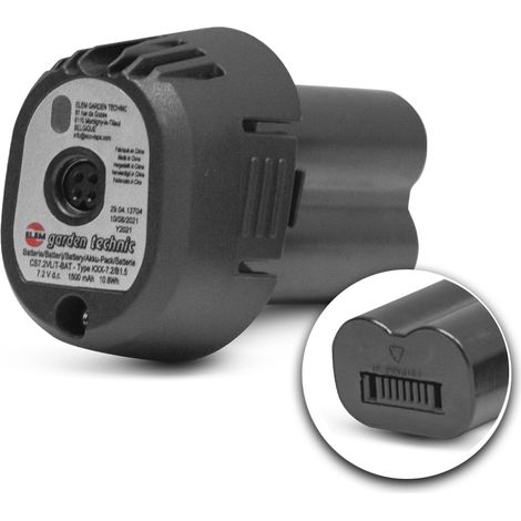 Elem Garden Technic – Batterie lithium 7.2V 1500mAh pour sécateur – Compatible avec modèles Elem Garden – Technologie avancée pour coupe précise (1/2)