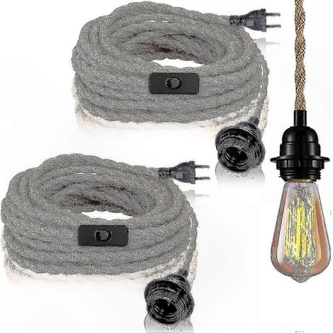 Pendelleuchten-Set (2 Stück) mit Schalter, 4,5 m Kabel, E27-Fassung für Wohnzimmer, Küche, Esszimmer, Bar (Leuchtmittel nicht enthalten) (1/4)