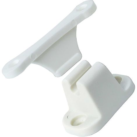 Lot de 2 verrous de porte pour caravane et camping-car, compatibles avec les portes de caravane, blancs, 6 x 3,8 x 2,5 cm (1/3)