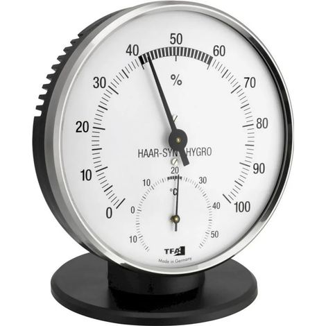 Thermo-hygromètre analogique TFA 45.2032 avec anneau métallique (1/2)
