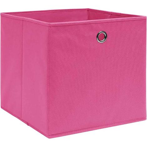 Maison Exclusive - Contenitori 4 pz in Tessuto non Tessuto 28x28x28 cm Rosa (1/5)
