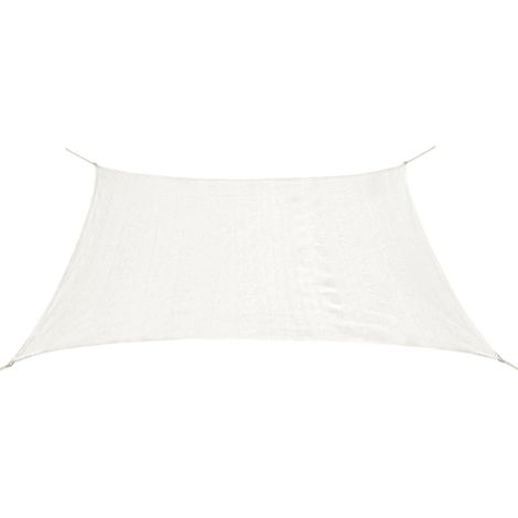 Voile d'ombrage PEHD Rectangulaire 4 x 6 m Blanc (1/4)