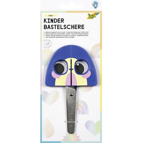 FOLIA 772 - CISEAUX DE BRICOLAGE POUR ENFANTS RAINBOW, ENV. 16 CM, CISEAUX POUR ENFANTS AVEC MOTIF ARC-EN-CIEL ET GAUFRAGE DE LA