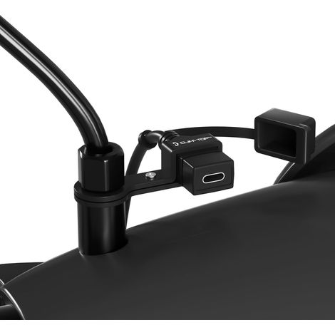 Prise USB Moto Étanche 12V, 18W PD Type-C Charge Rapide, Montage sur Rétroviseur 10 mm, Chargeur Téléphone Moto avec Connecteur SAE Fusible (1/5)