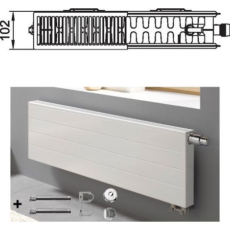 Kermi Radiateur à vanne Therm-x2 Line Type 22 505x1105mm Position de la vanne à gauche PLV220501101L1K (1/4)