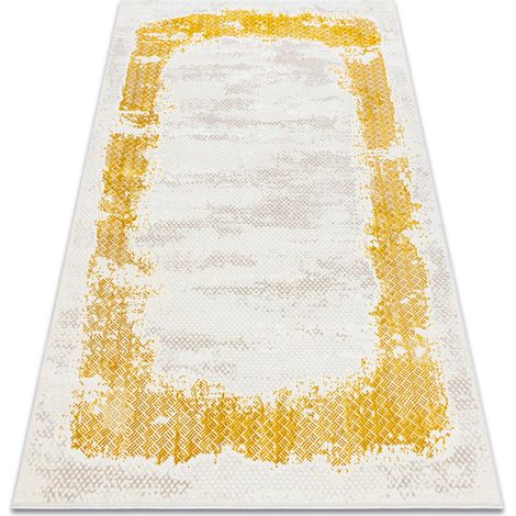 Teppich CORE 004A Rahmen, schattiert - Struktur zwei Vliesebenen, Elfenbein / gold yellow 160x220 cm