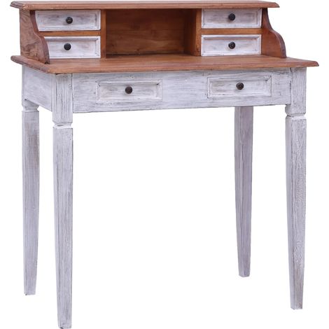 Bureau avec tiroirs, Table de travail, Meuble de Bureau 90x50x101 cm Bois de récupération solide HYB68360 (1/5)