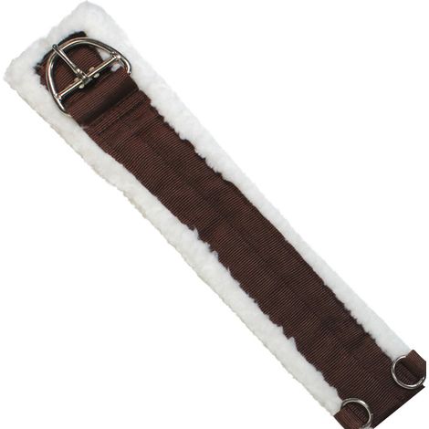 34 = 86 cm, Marron: Agneau synthétique et nylon Sangle occidentale avec boucles en fer