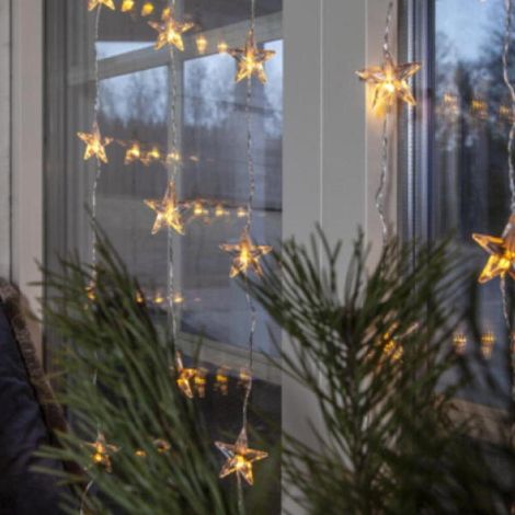 LED Lichtervorhang Star Curtain 30 LEDs warmweiß H 120cm B 90cm (1/5)