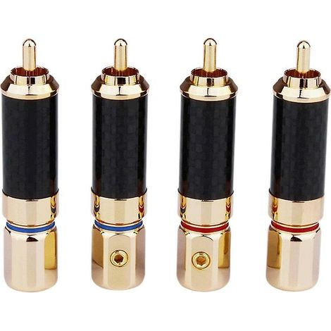 Green Mobility-4 pièces Hifi Rca Plug 24k plaqué or Rca Jack câble connecteur adaptateur (1/3)