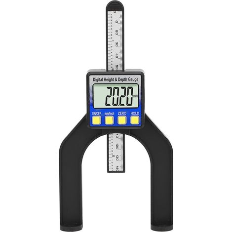Règle de mesure de profondeur pour scie circulaire, jauge de hauteur numérique LCD, outil de travail du bois (1/5)
