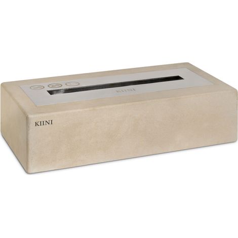 KIINI IMARA Freistehender Biokamin Tisch-Biokamin + 1L ethanolfrei Beige (1/4)