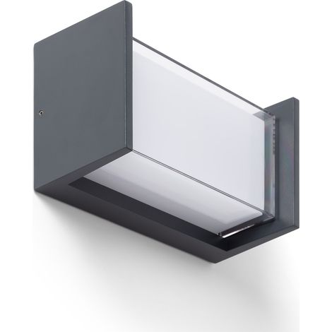 Aplique de Pared Exterior LED 12W Aluminio CCT Seleccionable Doble Difusor Arelien Iridix Antracita (1/5)