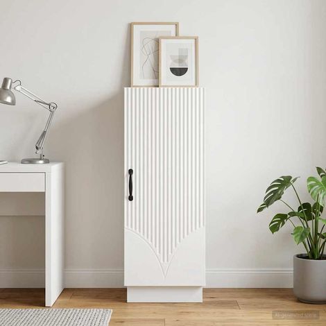 vidaXL Buffet Blanc 33 x 34,5 x 87 cm Bois d'ingénierie (1/5)