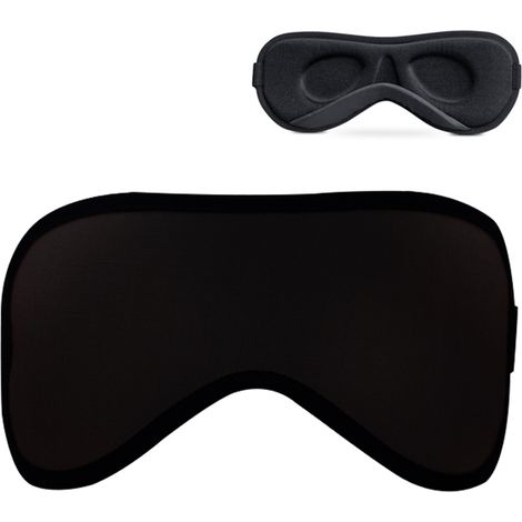 1 Masque de sommeil, mousse à mémoire de forme, bouchons d'oreilles, bandeau ajustable, occultant total, voyage (1/5)