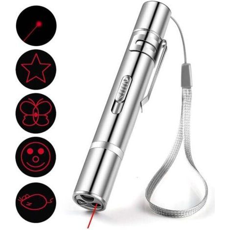 PA USB-aufladbarer Laser-Katzen-Teaser-Stick, mehrere Muster, lila Licht, Katzenspielzeug, Heimtierbedarf, Spielzeug, Katzen-Teaser-Stift (1/4)