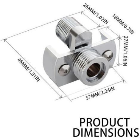 Adaptateur de robinet de douche réglable en laiton en forme de S (2 pièces), mitigeur rotatif décalé de 1/2\