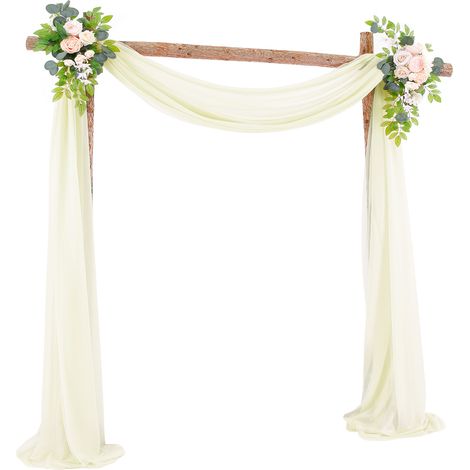 Draperie pour Arche de Mariage et Fêtes Polyvalente Premium (1 drape) - Soie haute qualité 70x550cm/27x216in en 9 couleurs - Champagne Rose Bleu etc. pour déco célébration scène photo (1/5)