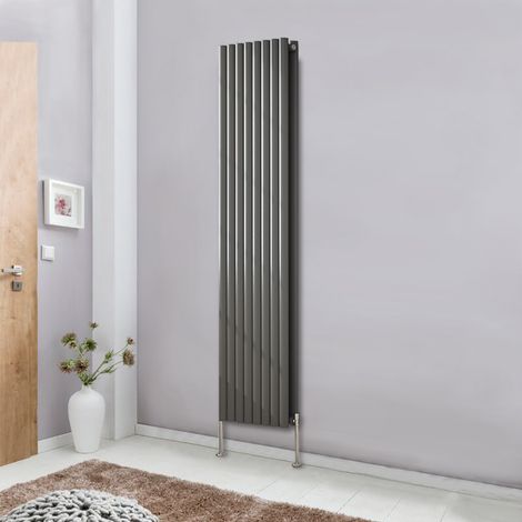 NRG Designer Radiator Oval Column Central Heating Anthracite Rads Vertical 1800x472mm Double (1/5)