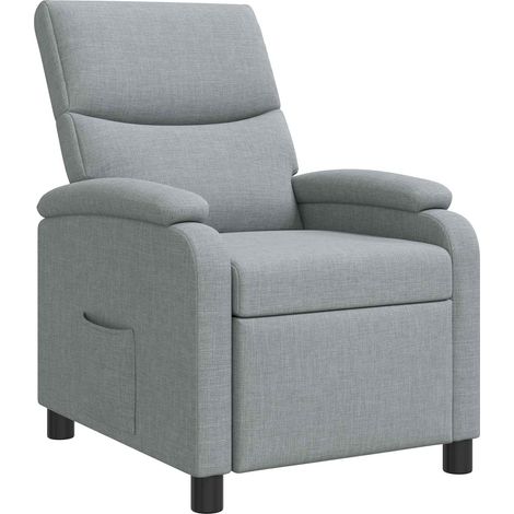 Recliner Light Grey Fabric vidaXL