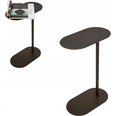 Toro Brauner Metall-Beistelltisch Loft Laptoptisch 40x22x60 (1/5)