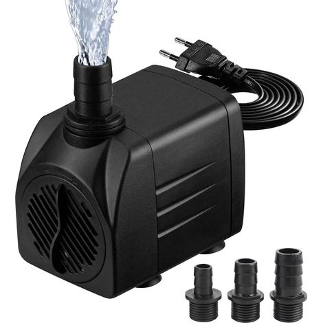 Pompe a Eau 25W 1800L/H 220V Mini Pompe Aquarium, Pompe Bassin Ajustable avec 3 Buses et Cordon, Pompe à Eau Submersible pour Fontaines Étang Jardins (1/5)